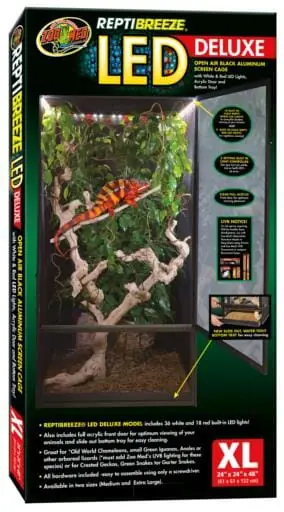 Zoo Med Laboratories ReptiBreeze LED Deluxe Reptile Cage with Open-Air Aluminum Screen - Extra Large - L:24" X W:24" X 48" Inches Grab Now
