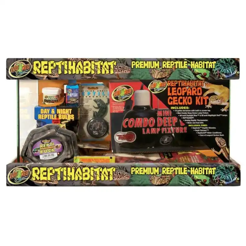 Zoo Med Laboratories ReptiHabitat Leopard Gecko Tank and Starter Kit - 10 Gallon Factory Price