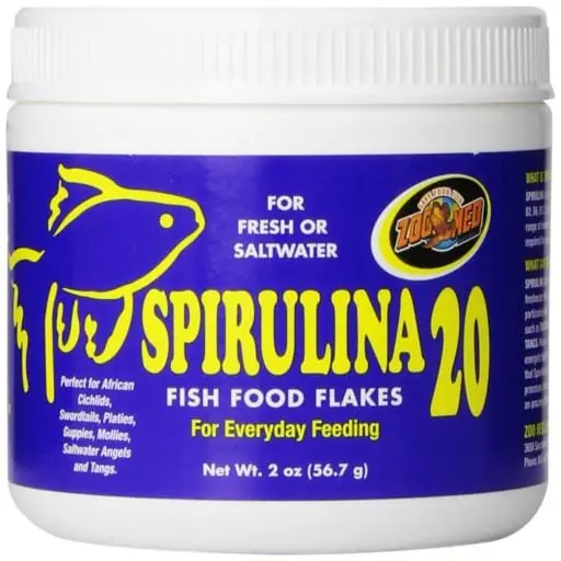 Zoo Med Laboratories Spirulina 20 Flakes Freshwater and Saltwater Fish Food - 2 Oz Direct From Manufacturer