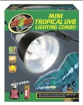 Zoo Med Laboratories Tropical UVB Light and Lamp Fixture Combo Kit - Mini - 50 Watt and upto 100 Watt Same Day Shipping
