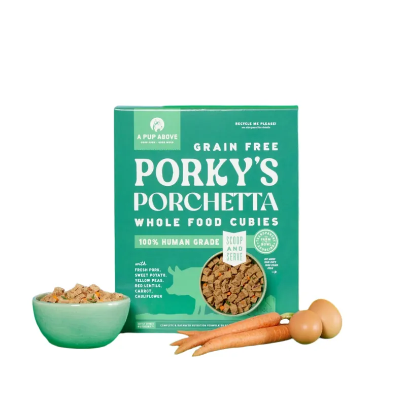 A Pup Above Cubies Grain-Free Porky's Porchetta Air-Dried Dog Food - 2 Lbs - 4 Count Professional Grade