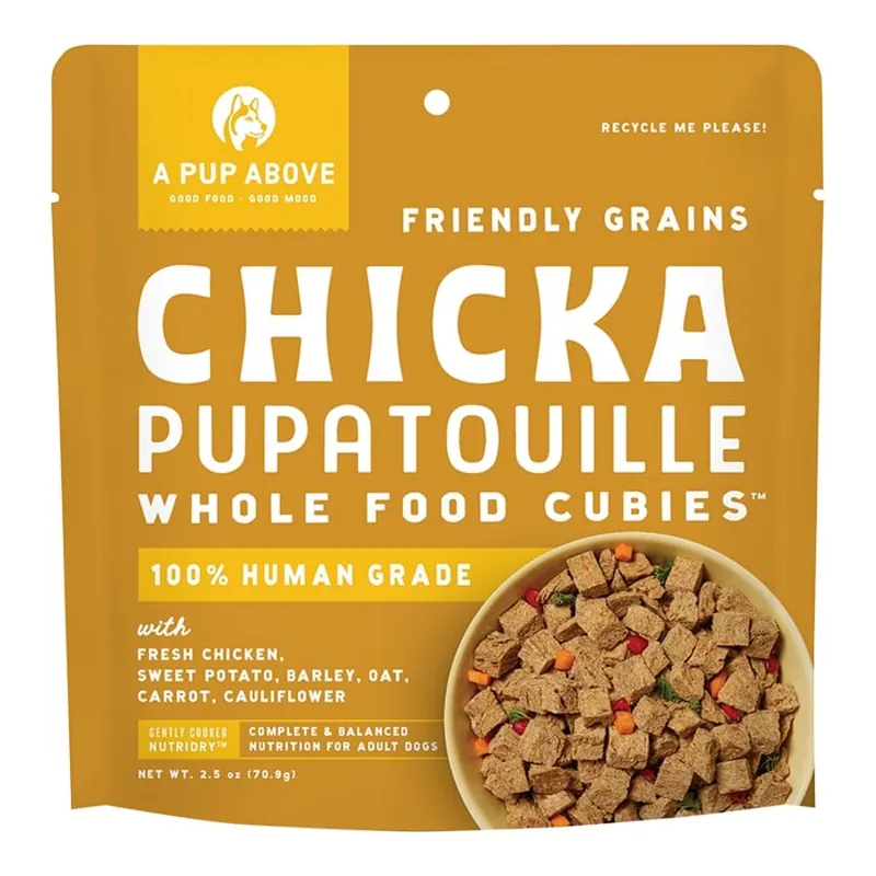 A Pup Above Cubies Friendly Grains Chicka Pupatouille Chicken Air-Dried Dog Food - 2.5 Oz - 10 Count Free Returns
