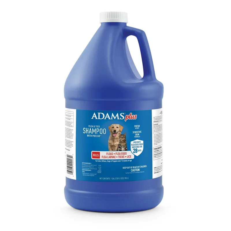 Adams Plus Flea and Tick Shampoo with Precor for Cats and Dogs - 1 Gallon Limited Offer