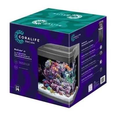 Affordable Coralife Smart Biocube Jr Acrylic Aquarium Fish Tank with Built-in Pump Filter and Light - 14 Gallon