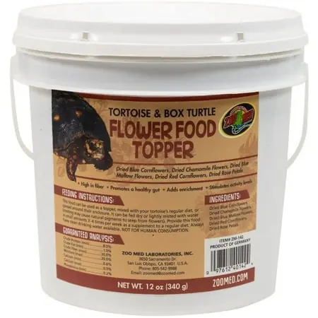 Zoo Med Laboratories Tortoise and Box Turtle Flower Food Topper Reptile Food - 12 Oz New Release