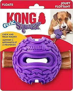 Kong Squeez Flex Ball Bully Stick and Treat-Holding Chew and Fetch Rubber Dog Toy Affordable