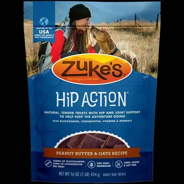 Zuke's Hip and Joint Support Peanut Butter and Oats Recipe Senior Adult Soft and Chewy Dog Treats Same Day Shipping