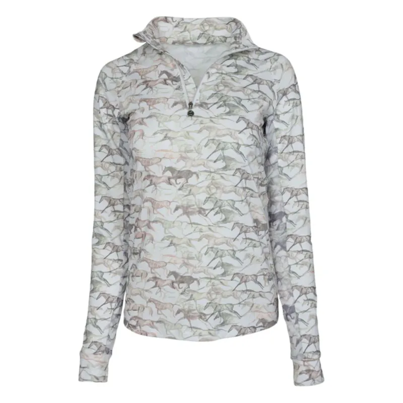 Affordable Dapplebay Galloping Watercolor 1/4 Zip Riding Top