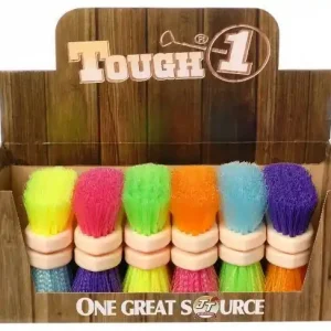 12 Pack Jr Med Bright Poly Bristle Brush Display Flash Sale