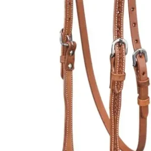 Best Seller Tough1 Basket Stamped Cowhide Tapered Headstall