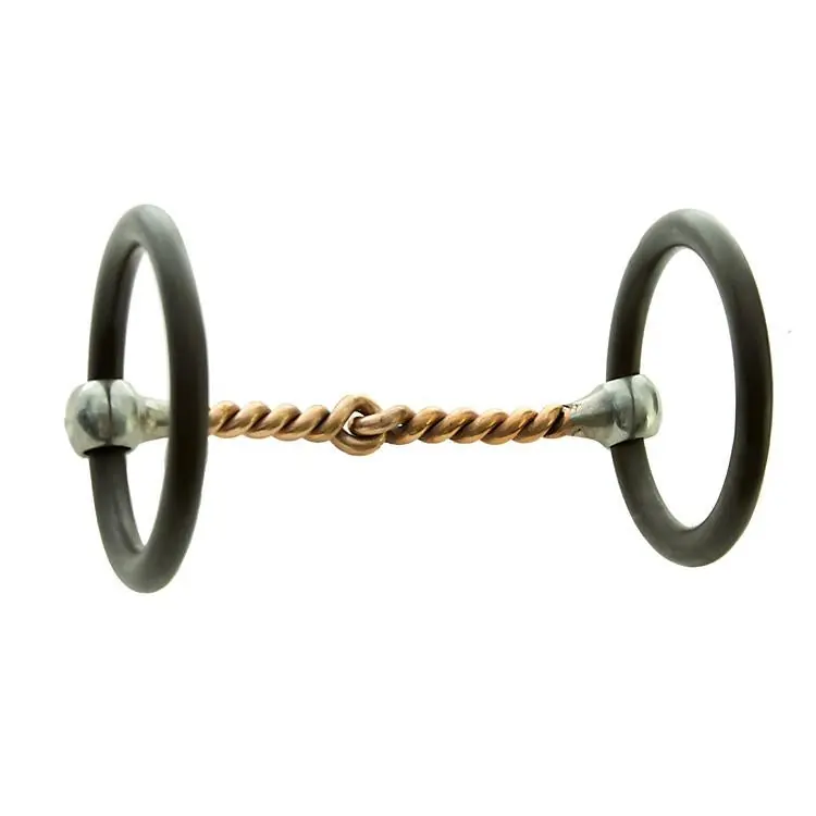 Antique Brown Ring Twisted Copper Snaffle Bit Free Shipping