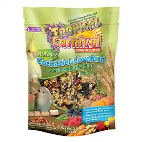 FM Brown\\'s Tropical Carnival With ZOO-Vital Biscuits Cockatiel Bird Food 2.5 Lb Bag Fast Shipping