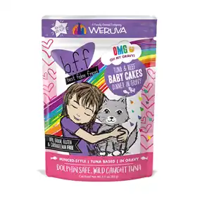 Hot Picks WERUVA b.f.f. OMG Tuna & Beef Baby Cakes Dinner in Gravy Cat Food 3 oz