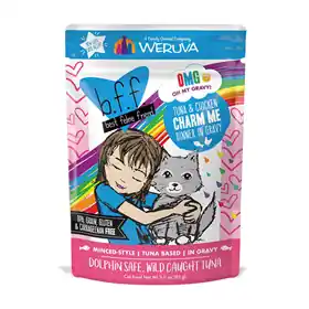 WERUVA b.f.f. OMG Tuna & Chicken Charm Me Dinner in Gravy Cat Food 3 oz Bulk Order
