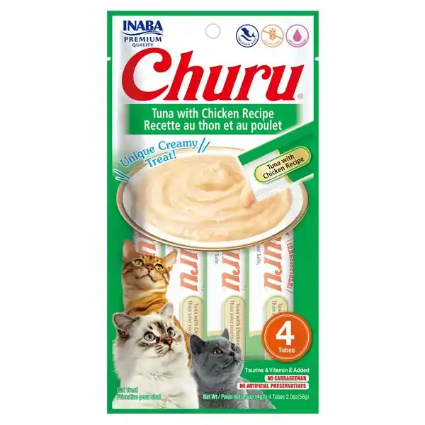 INA Churu Puree Tuna w/CKN 4pk 2oz High Quality