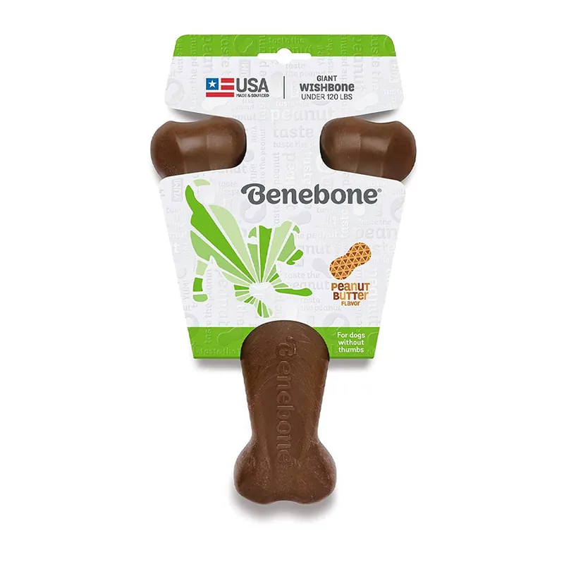 Brand New Benebone Dog Wishbone Chew Peanut Butter, Jumbo Large
