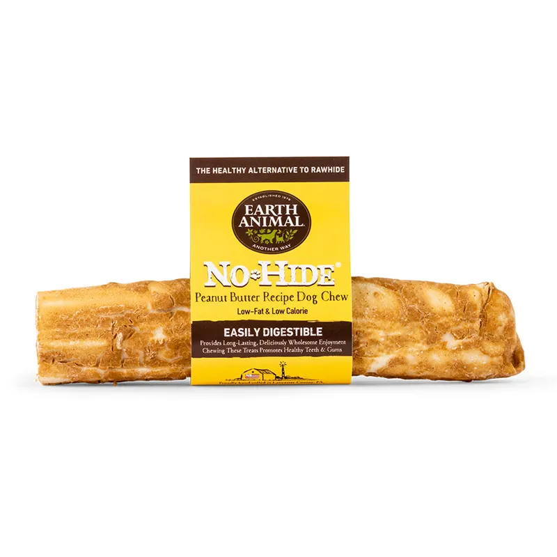 Earth Animal No Hide Peanut Butter Chews, 11" [12] Money Back Guarantee