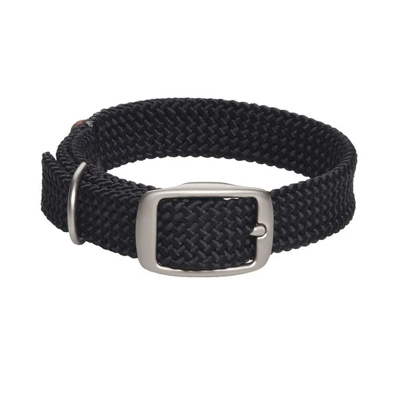 Authentic Mendota Pet Black Ice Braid Collar, 21"