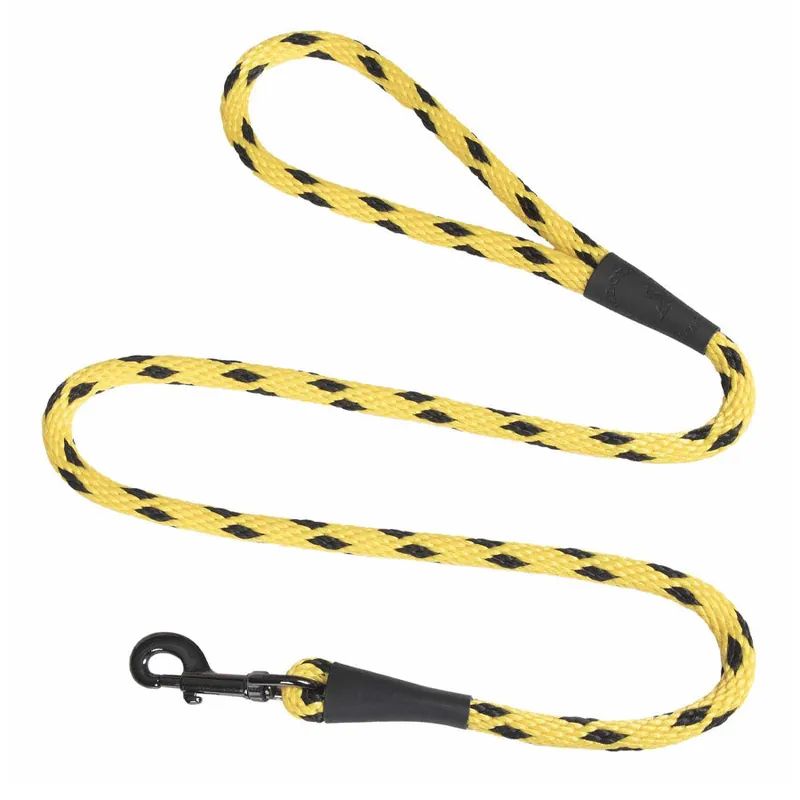Clearance Mendota Pet Black Ice Yellow Snap Leash, 4'