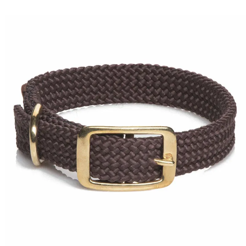 Mendota Pet Dark Brown Double Braid Collar, 21" New Release