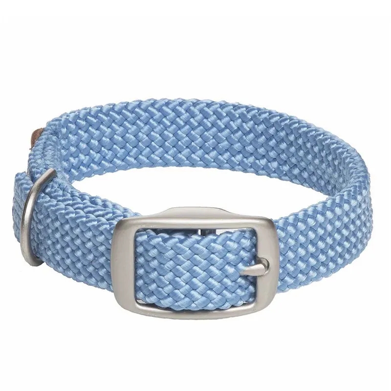Best Choice Mendota Pet Sky Blue Double Braid Collar, 14"