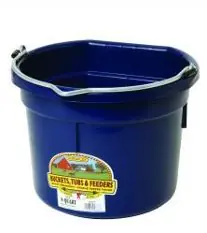 8-qt Flat Back Plastic Bucket in Navy Seasonal Sale