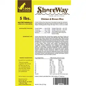 Direct From Factory ShoreWay Chicken & Brown Rice Dry Dog Food