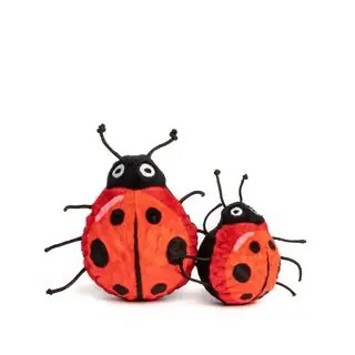 Luxury Fabdog Faball Squeaky Dog Toy Lady Bug Large