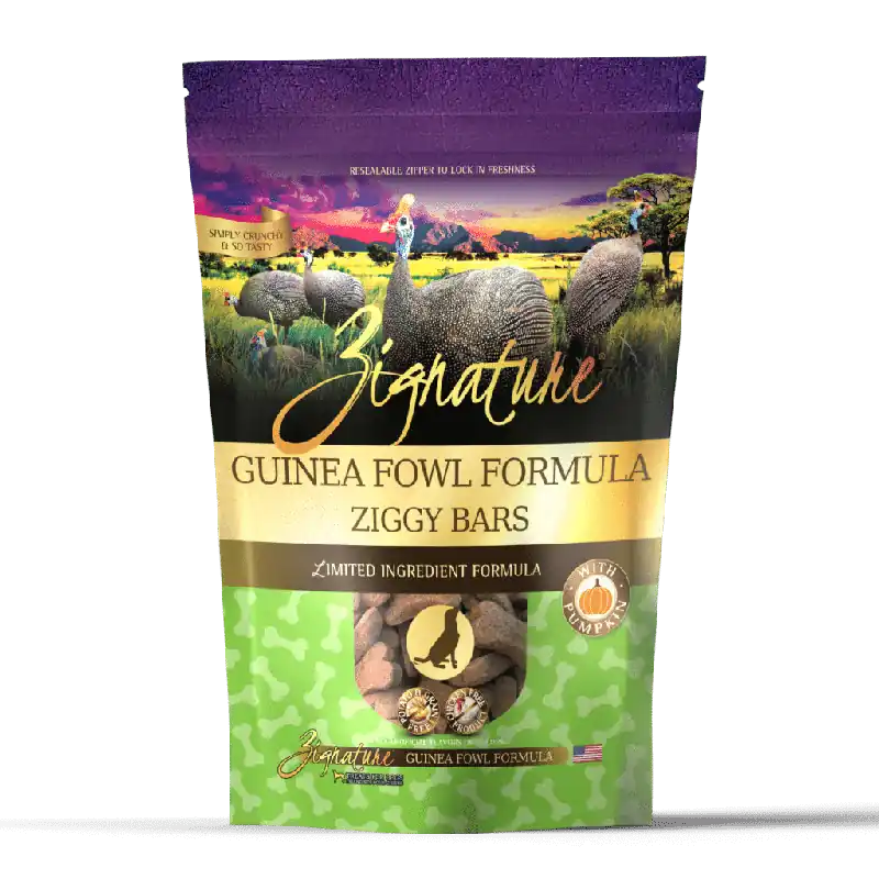 Zignature Ziggy Bars LID Guinea Fowl & Pumpkin Treats 12oz Buy Direct