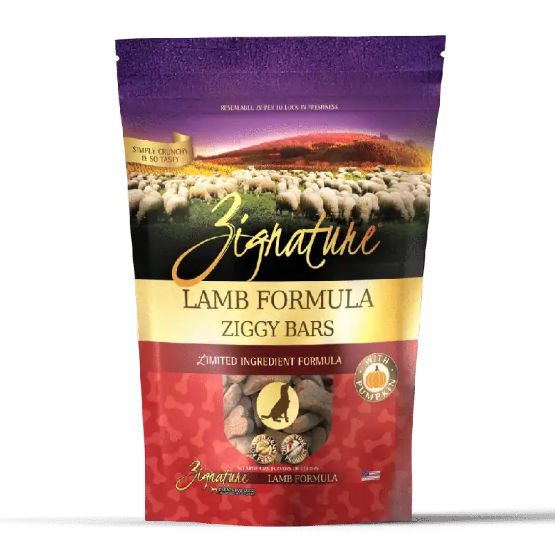 Zignature Ziggy Bars LID Lamb & Pumpkin Treats 12oz Big Sale