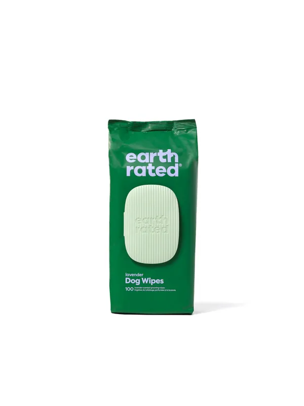 Hassle-Free Returns Earth Rated Lavender Dog Grooming Wipes 100ct