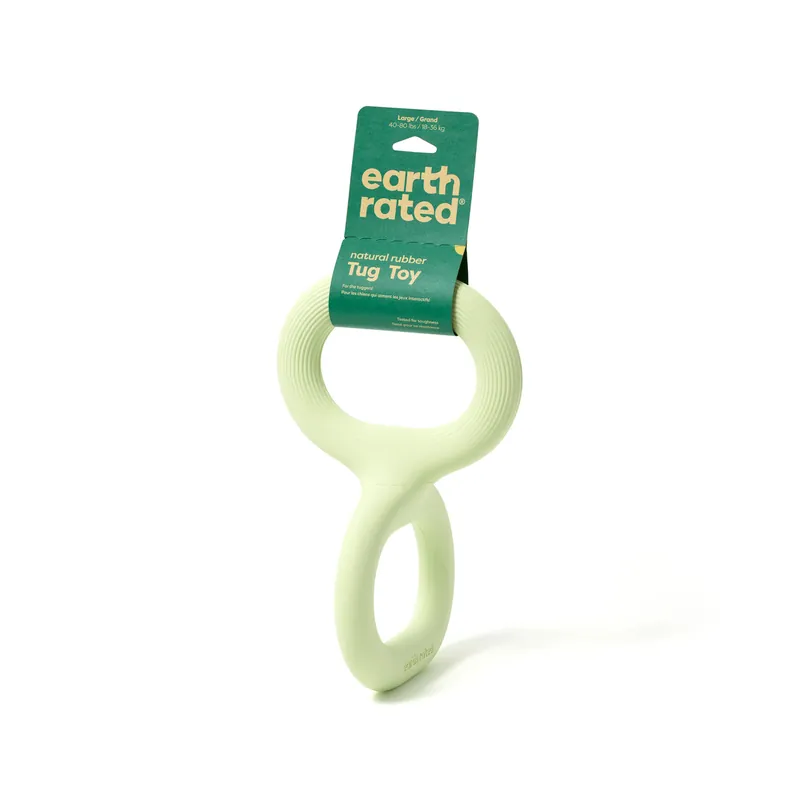 Earth Rated Rubber Tug Dog Toy Green Large Affordable