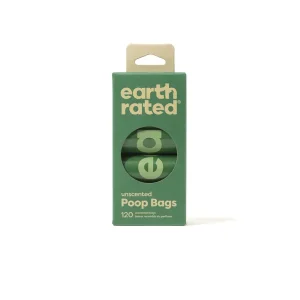 Certified Earth Rated Unscented Poop Bags 120ct on 8 Refill Rolls (Case of 12)