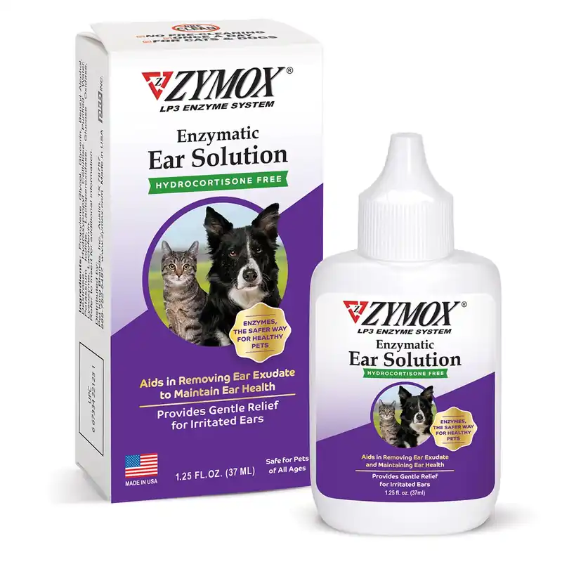 Zymox Ear Solution w/out hydrocortisone - 1.25 oz. bottle Certified