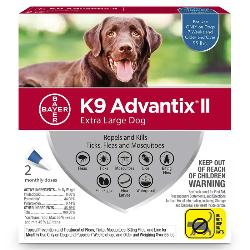 Advantix II for Extra Large Dogs 56+ lb. 4 pack Best Choice